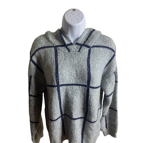 Item & Thread black and gray window pane hooded pullover hoodie - Picture 4 of 9